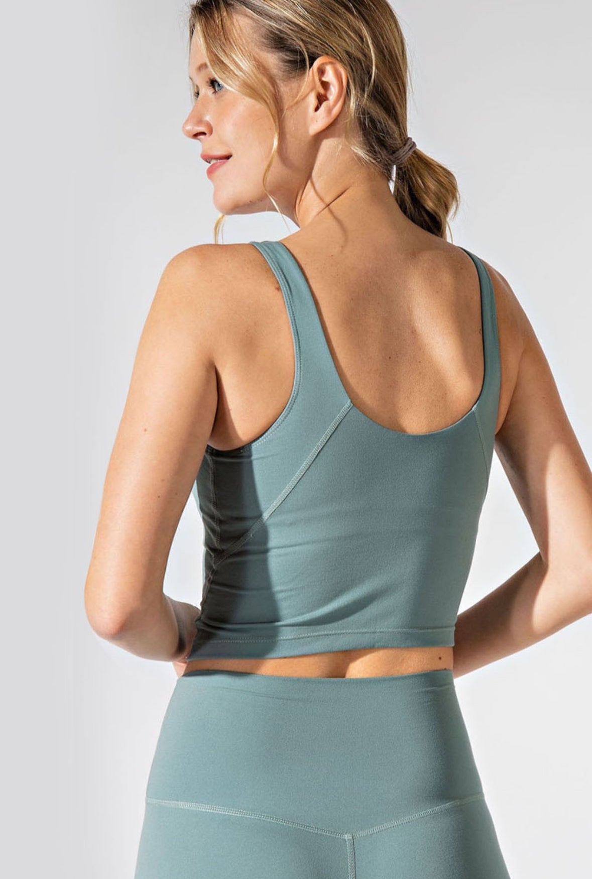 Butter Soft Yoga Top- Stone Teal