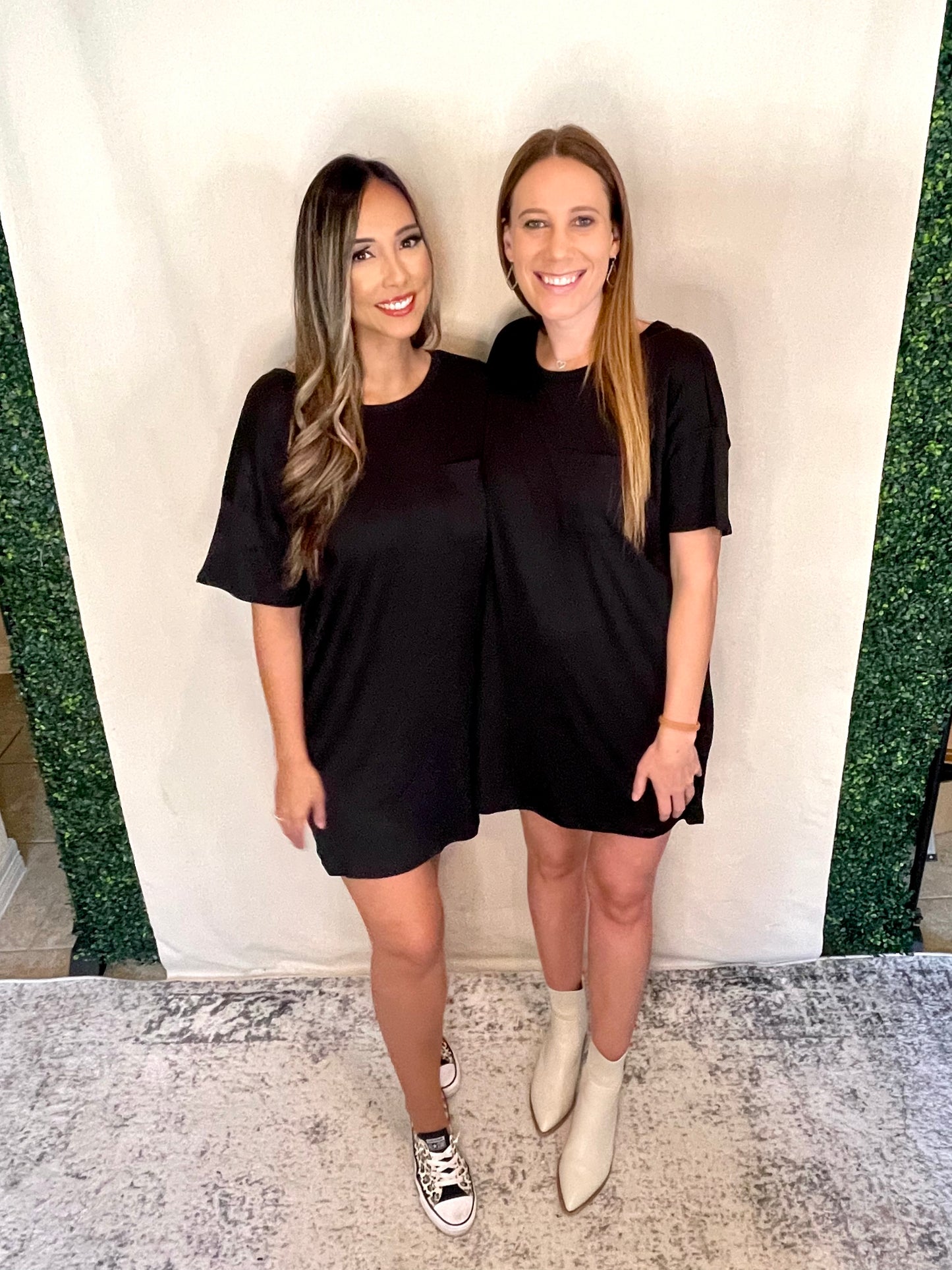 Ribbed T-Shirt Dress- Black