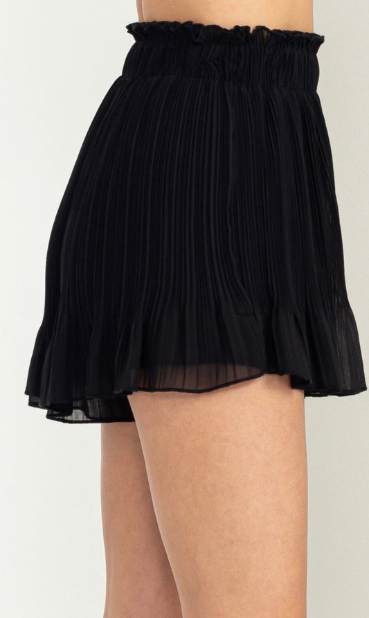 Breezy High Waist Shorts-Black