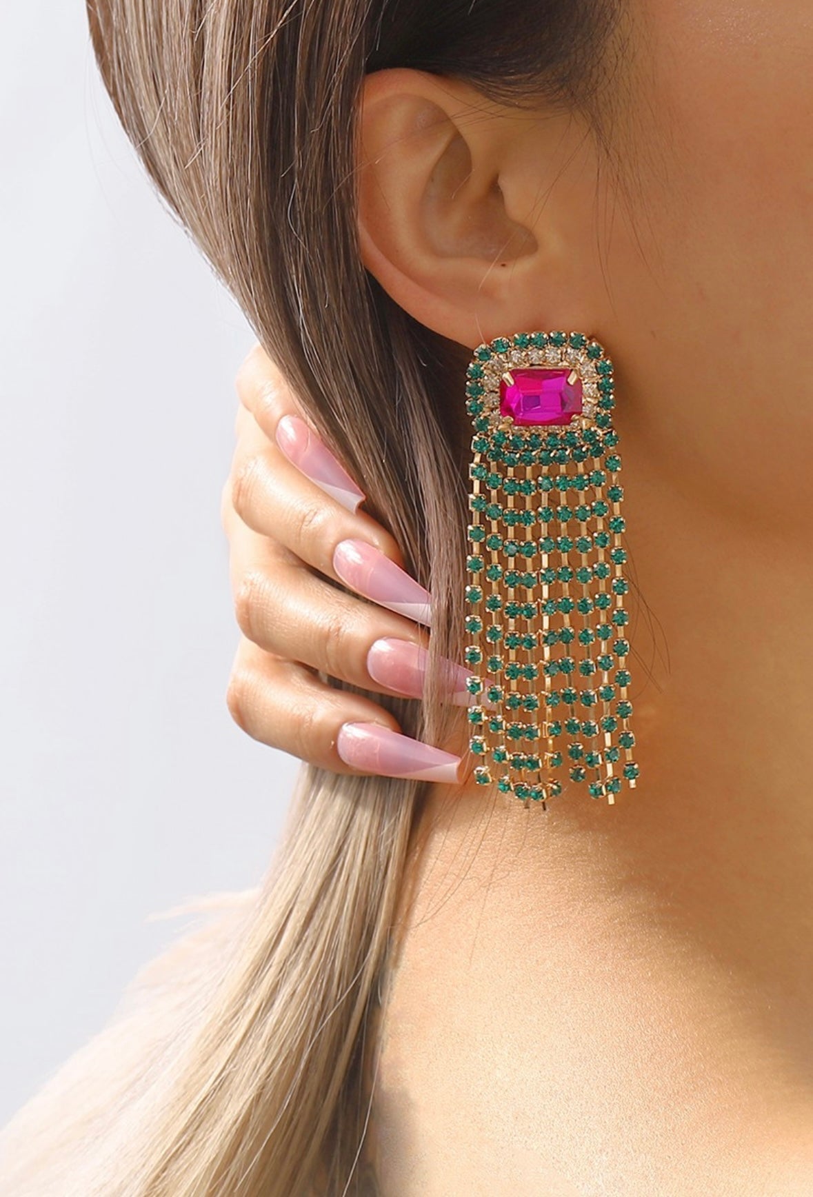 Emerald City Tassel Drop Earrings