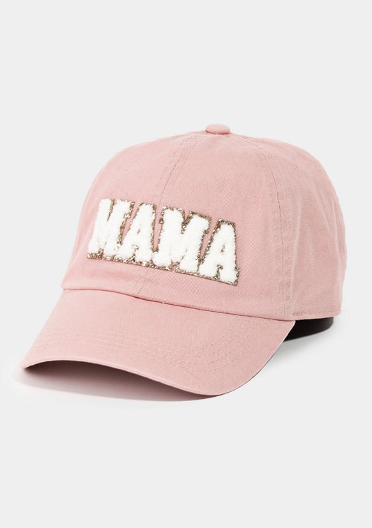 Mama Chenille Patch Cap- Dusty Pink