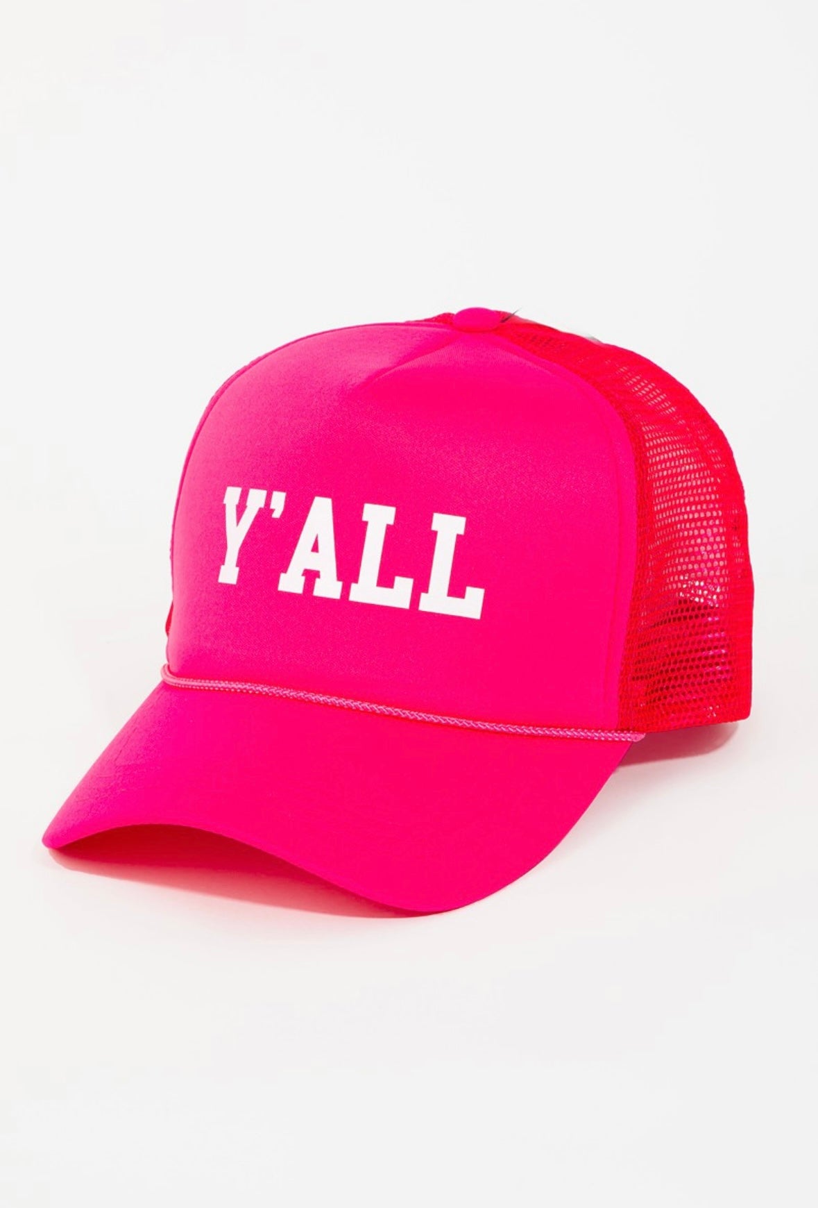 Y'all Trucker Hat- Fuchsia