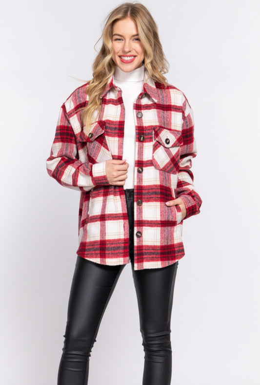 Red Hot Plaid Shacket