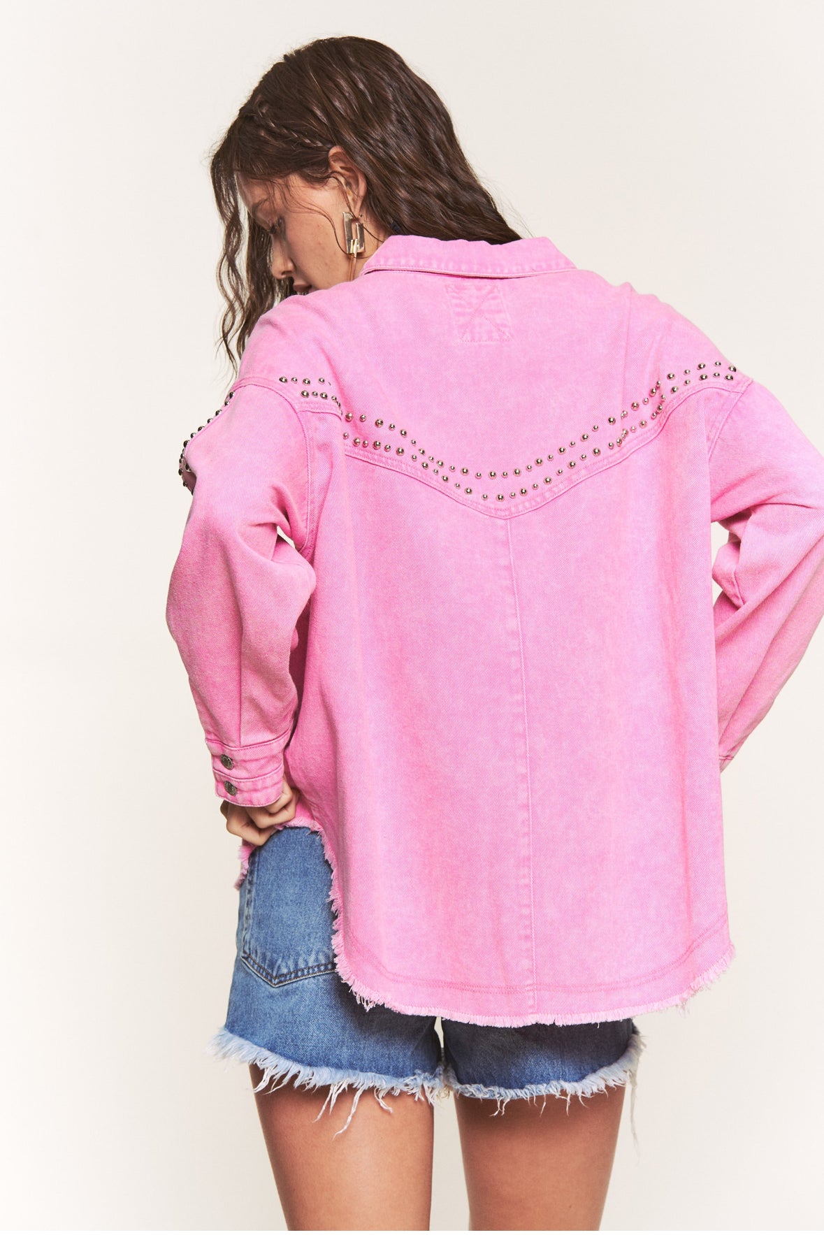 Pink Studded Shacket