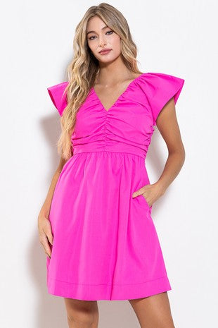 Bold Moves Mini Dress-Fuchsia