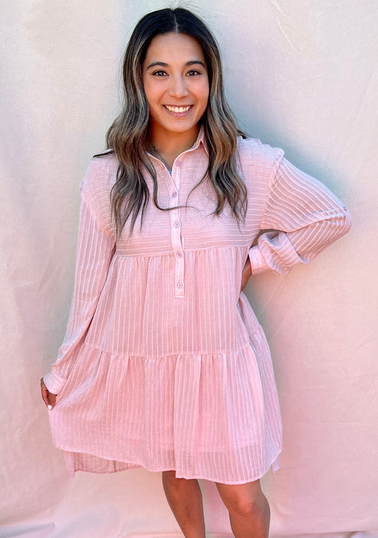 Button Up Tiered Dress