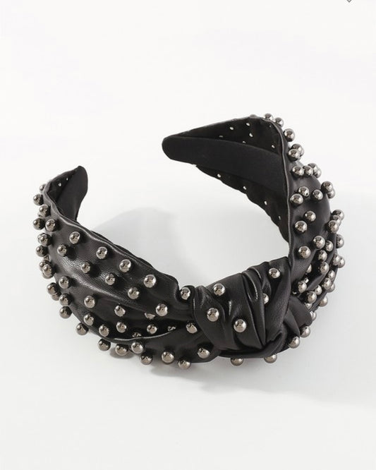 Leather Beaded Headband