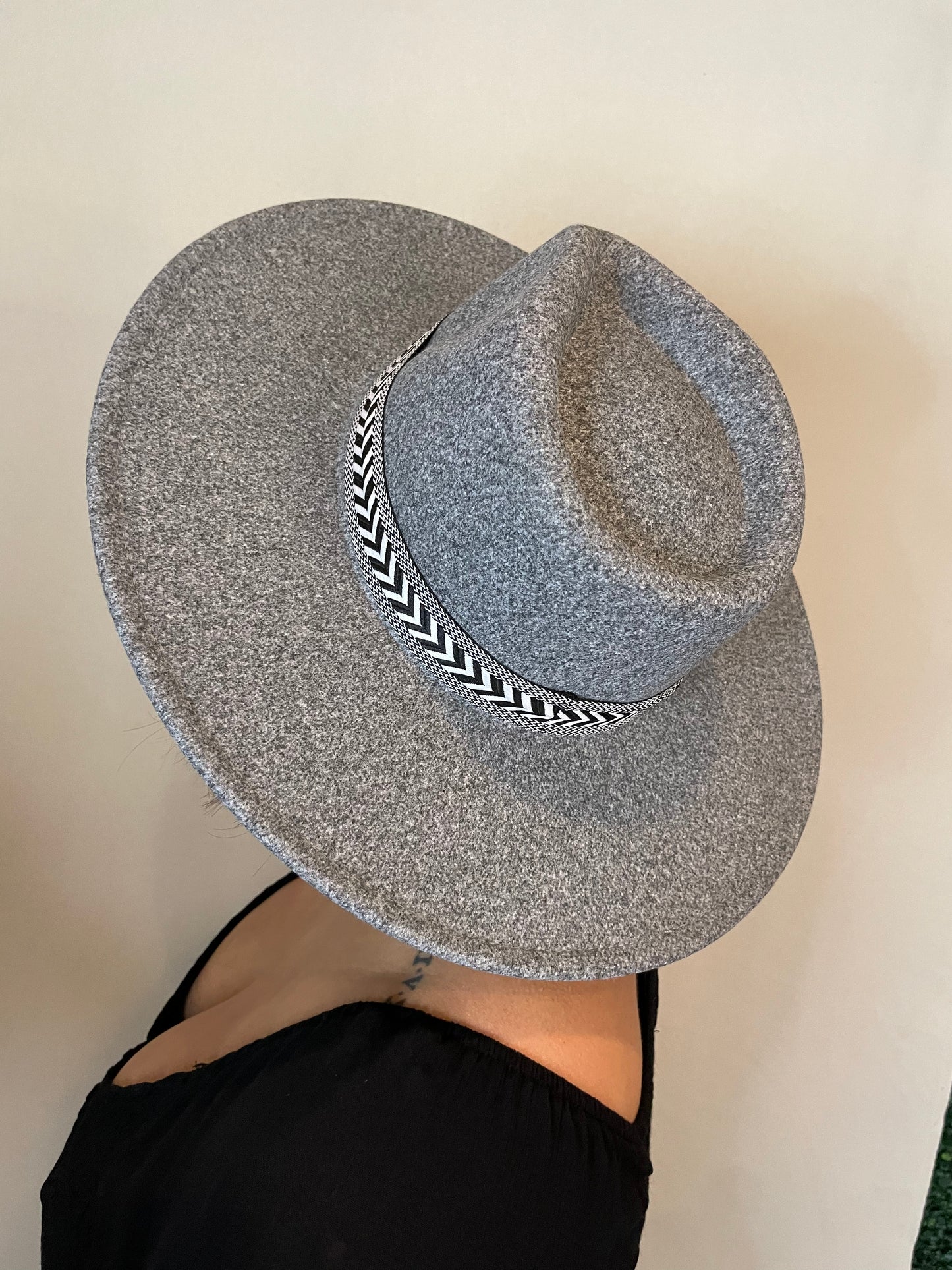 Chevron Band Gray Hat