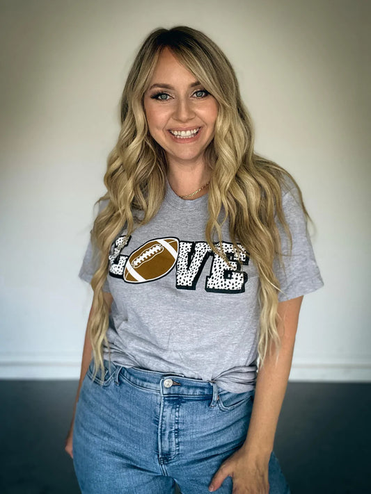 Love Spotted Football Tee