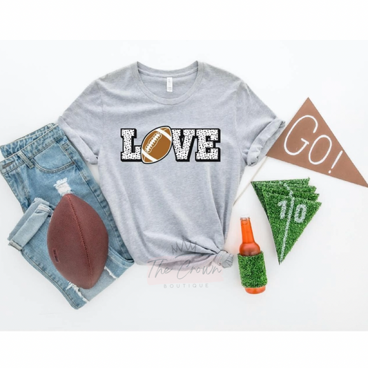 Love Spotted Football Tee