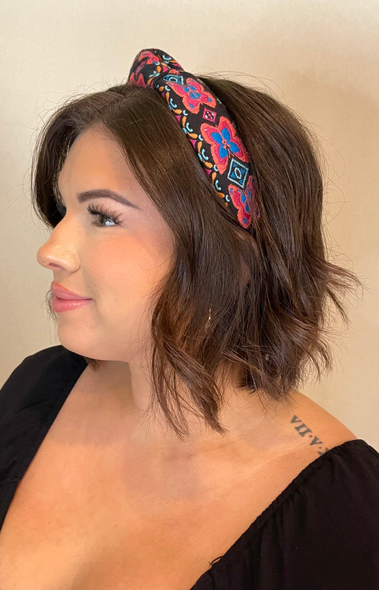 Colorful Embroidered Headband