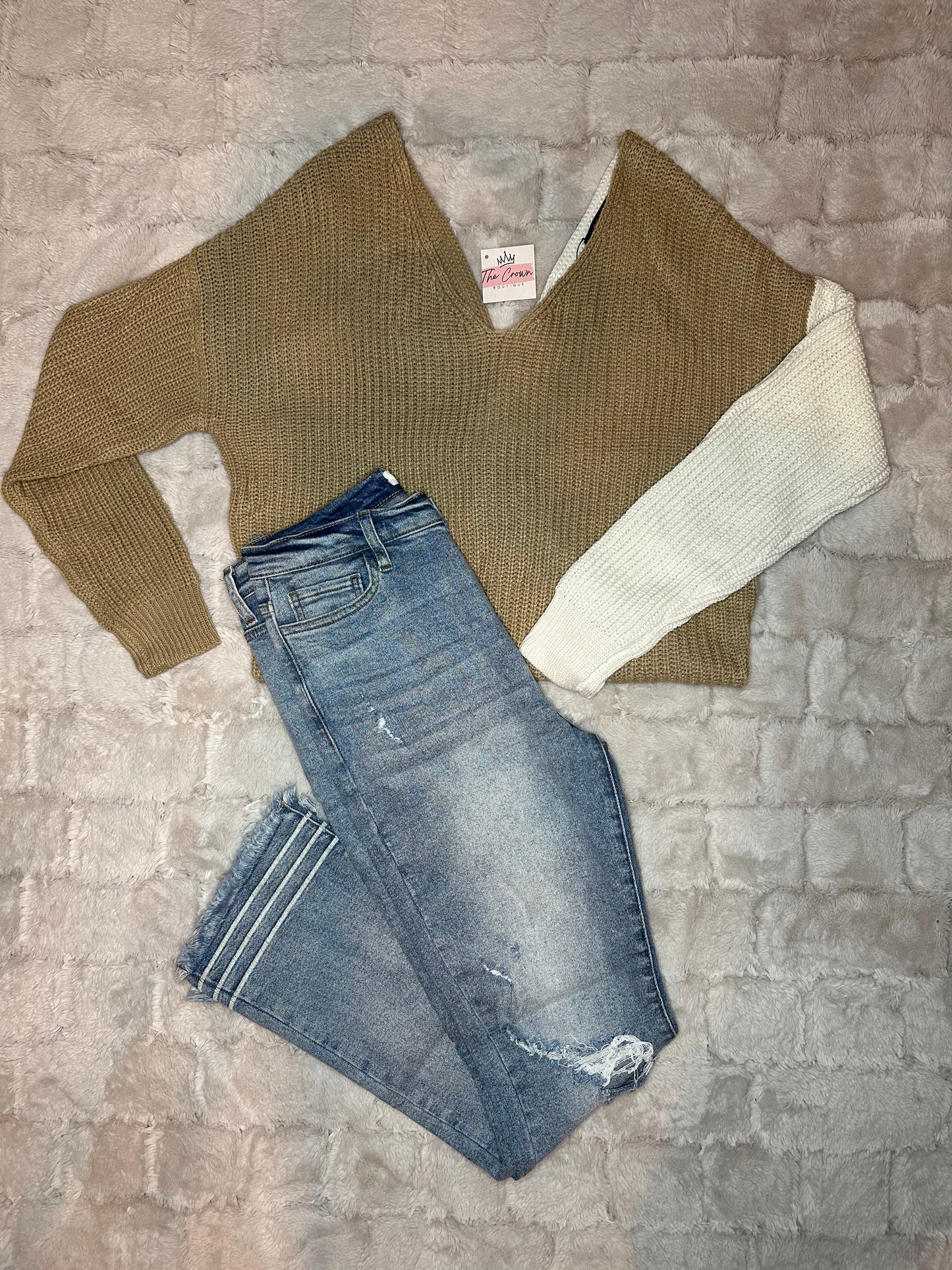 Color Block Twist Sweater