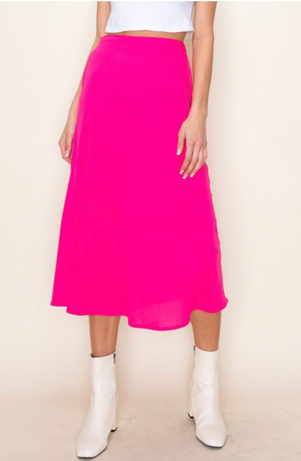 Fuchsia Midi Skirt