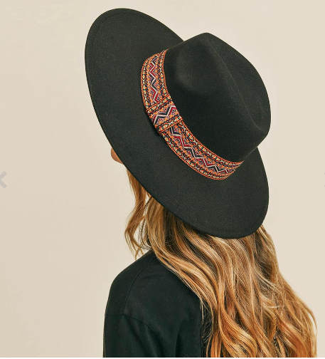 Aztec Banded Hat-Black