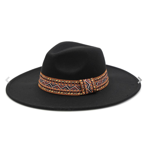 Aztec Banded Hat-Black